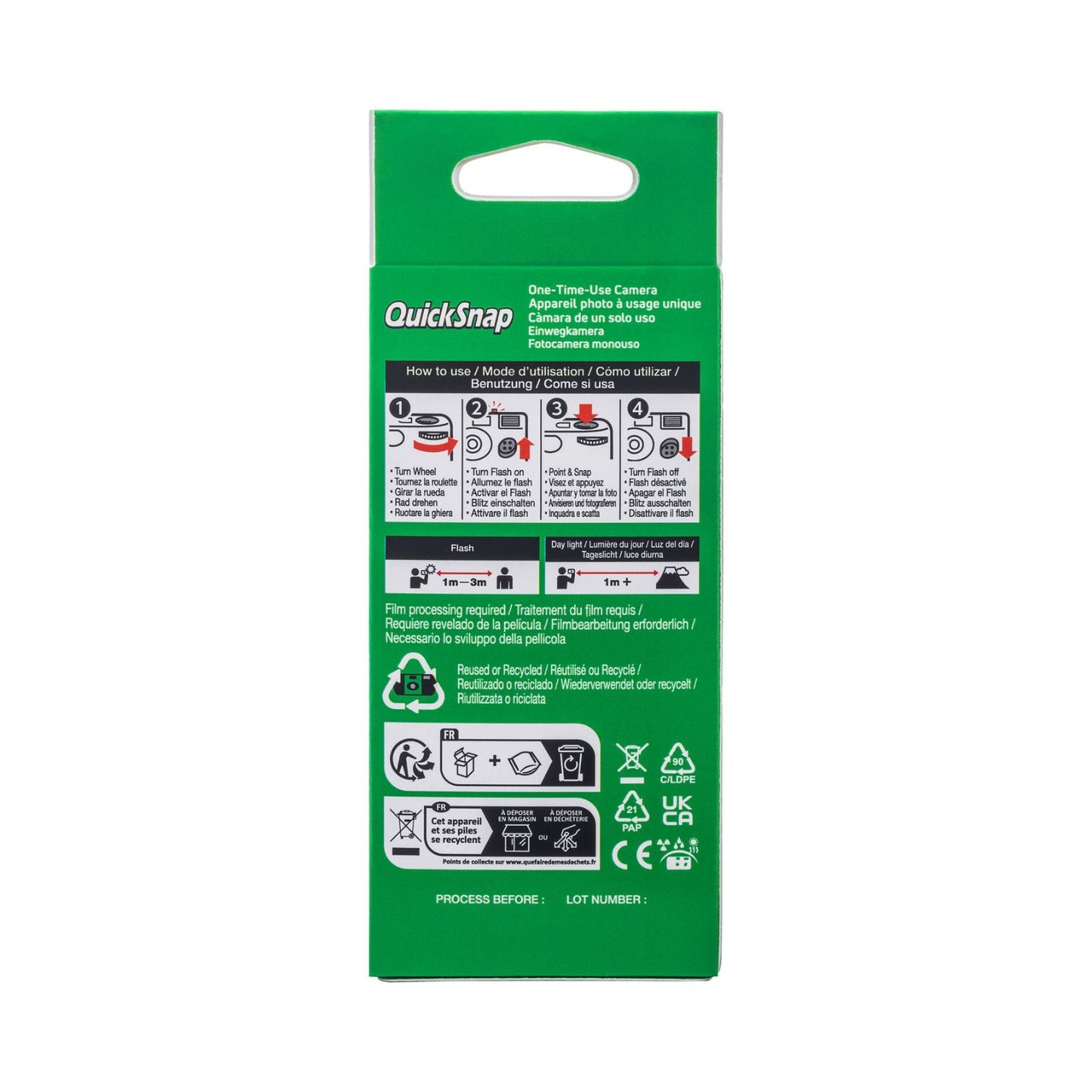 Fujifilm QuickSnap Flash 400 One-Time-Use Disposable Camera (27 Exposures)