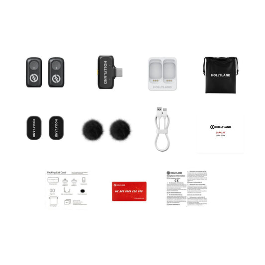 Hollyland LARK A1 Mini Duo 2-Person Wireless Microphone System with USB-C Connector