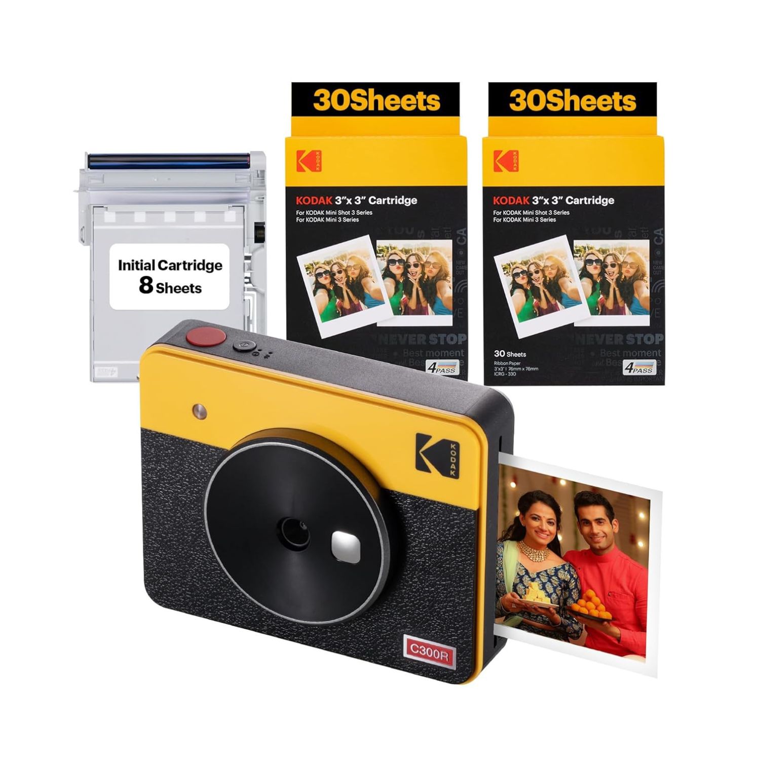 Kodak Mini Shot 3 Retro 2-in-1 Instant Camera and Photo Printer Kit (68 Sheets) - Online Buy in Mumbai, India