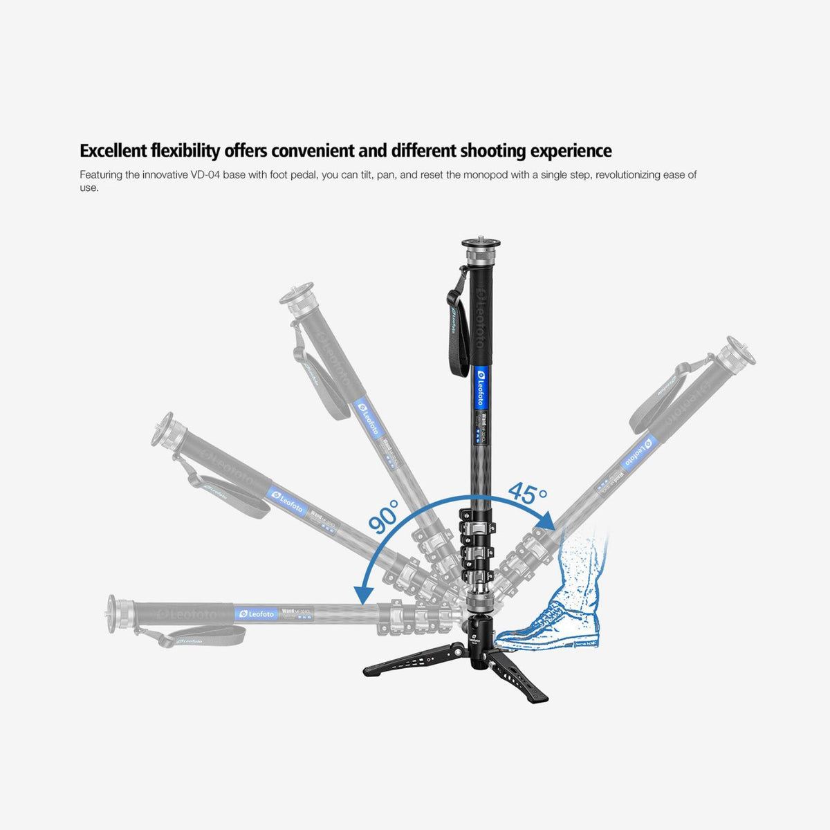 Leofoto MF-324CL Flip Lock Carbon Fiber Monopod with VD-04 Base