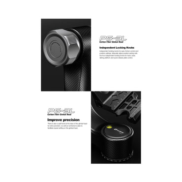 Leofoto PG-3L Carbon Fiber Gimbal Head with Lever-Release Clamp