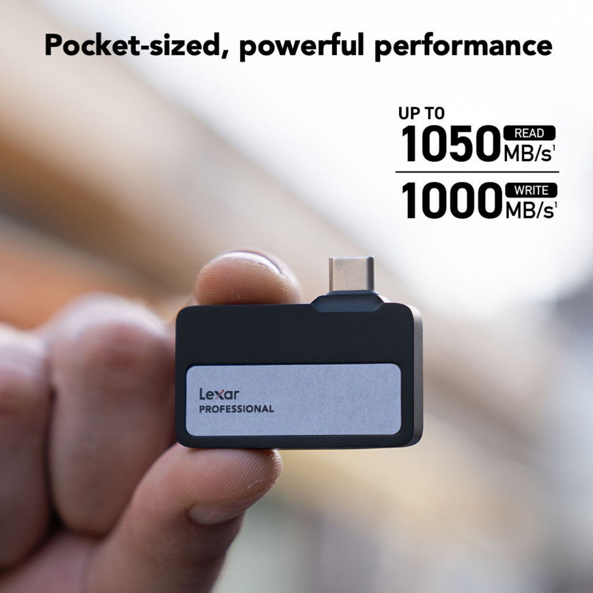 Lexar 2TB Professional Go USB 3.2 Gen 2 Portable SSD with Hub (Black)