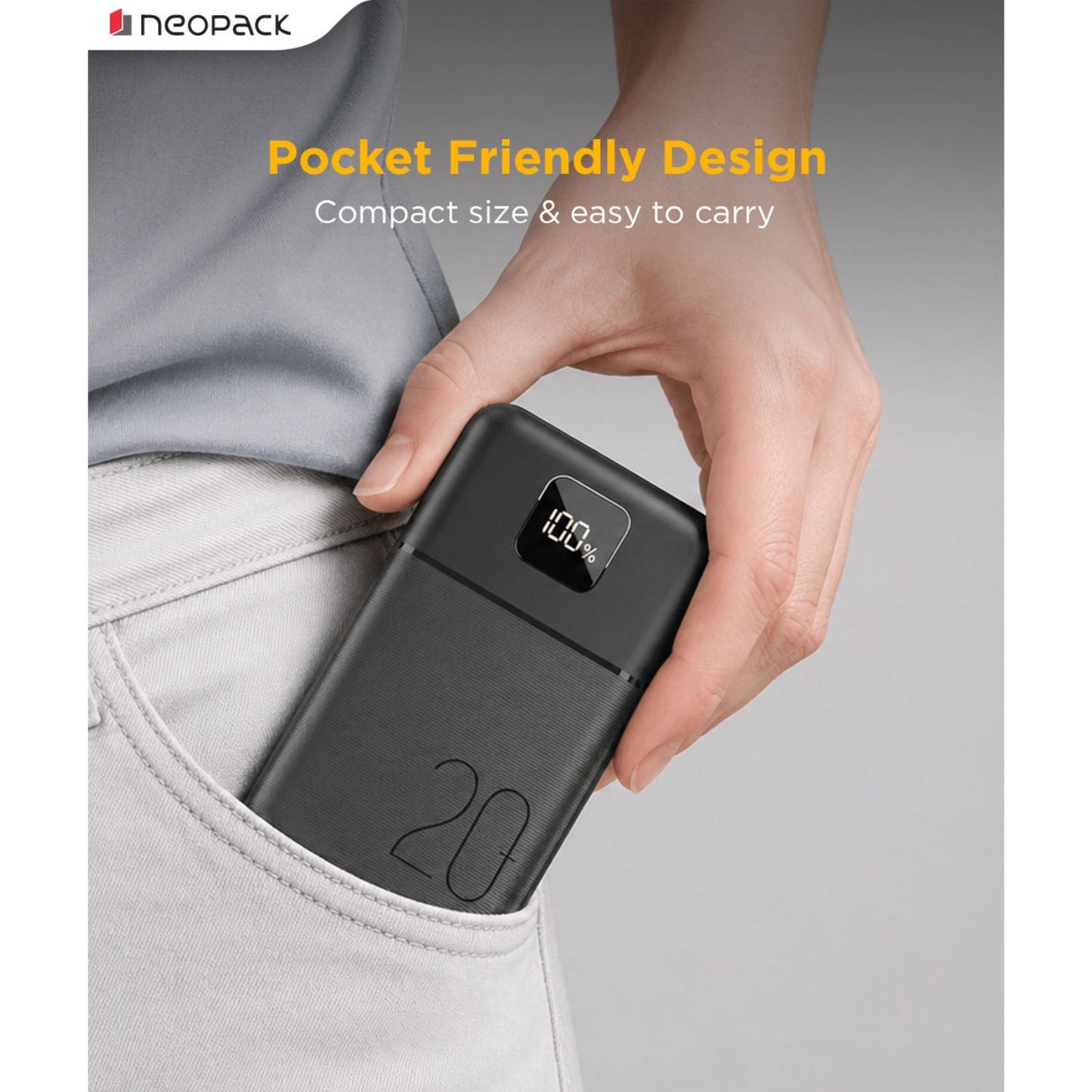 Neopack Slimline Power Bank 20000 mAH 22.5W PD Power Bank