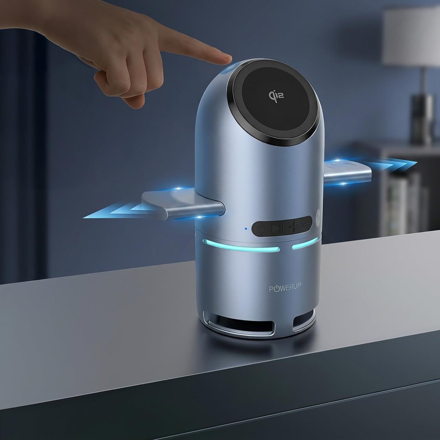 Powerup Multi-Functional 3 IN 1 MagSafe Wireless Charger with Bluetooth Speaker