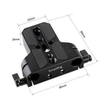 SmallRig 1674 Compact Camera Baseplate with 15mm LWS Rod Clamp