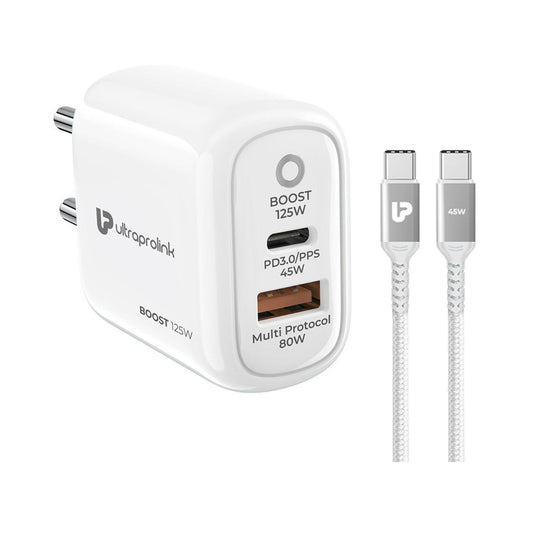 Ultraprolink-Boost-125W-Dual-USB-Multi-Protocol-Fast-Travel-Charger-Online-Buy-India - Hey Jimmy