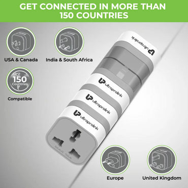 Ultraprolink Travel Qubes Worldwide AC Convertor Plugs (Pack of 4) - Online Buy in Mumbai, India