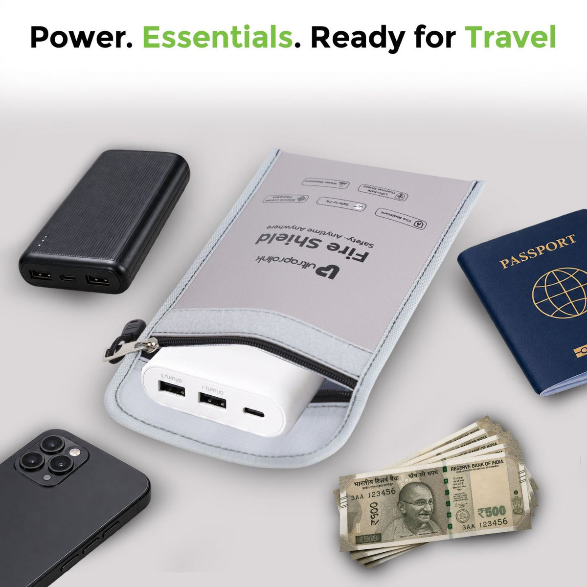 Ultraprolink FireShield Fire-Resistant Safety Bag for Storage Power Banks and Lithium Batteries
