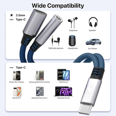 Vaku Luxos DigiCoder Type-C to Type-C + 3.5mm Audio Jack - Online Buy in Mumbai, India