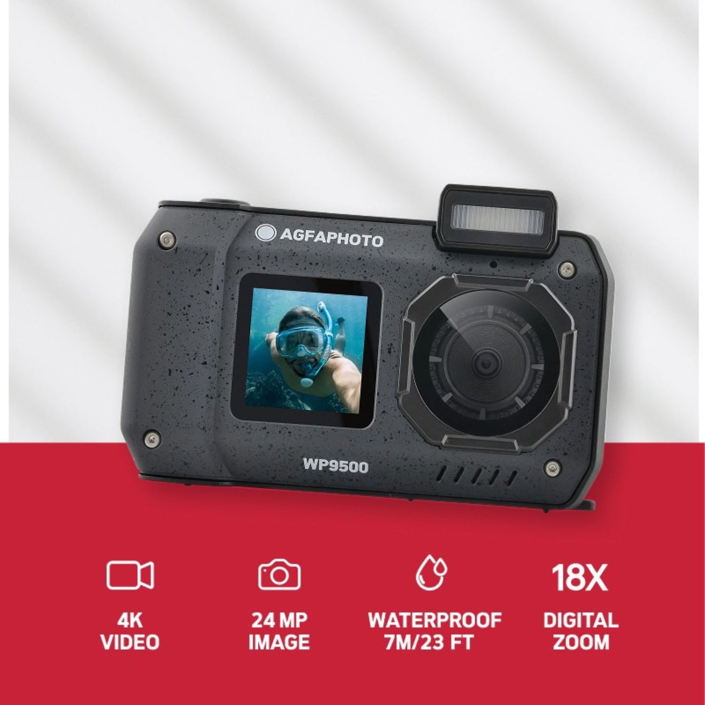AgfaPhoto Realishot WP9500 Waterproof Dual-Screen Digital Camera