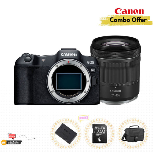 Canon EOS R8 Mirrorless Camera with RF 24-105mm F4-7.1 IS STM Lens Combo Kit - Online Buy in Mumbai, India
