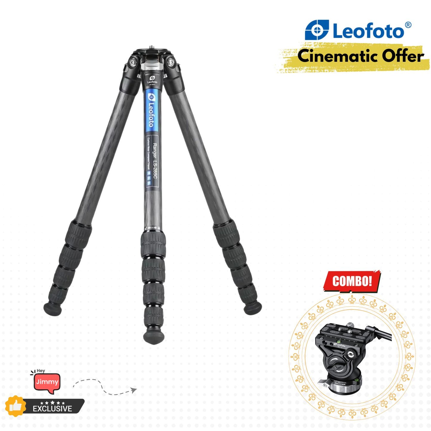 Cinematic-Combo-Leofoto-LS-285C-Ranger-Series-Tripod-BV15-Fluid-Video-Head-Online-Buy-India - Hey Jimmy