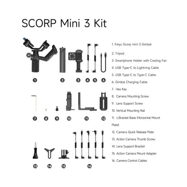 Feiyu Tech SCORP Mini 3 Gimbal Stabilizer Kit - Online Buy in Mumbai, India