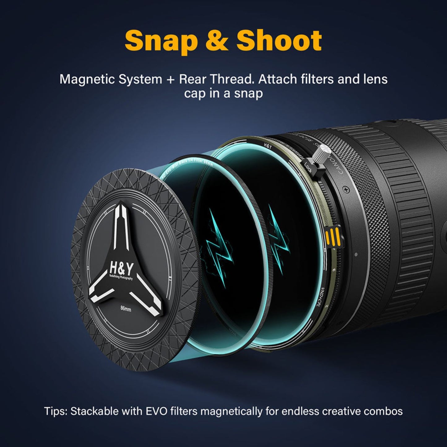 H&Y 77mm HD Nova-Series Magnetic Variable ND3-32 (1.5 - 5 stops) + CPL Filter Kit