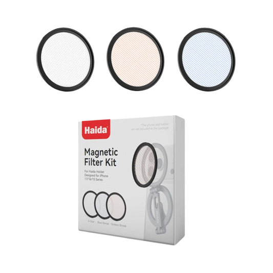 Haida HD4842 MagSafe Magnetic Filter Kit for iPhone with X-Star, Golden Streak, and Blue Streak Filters