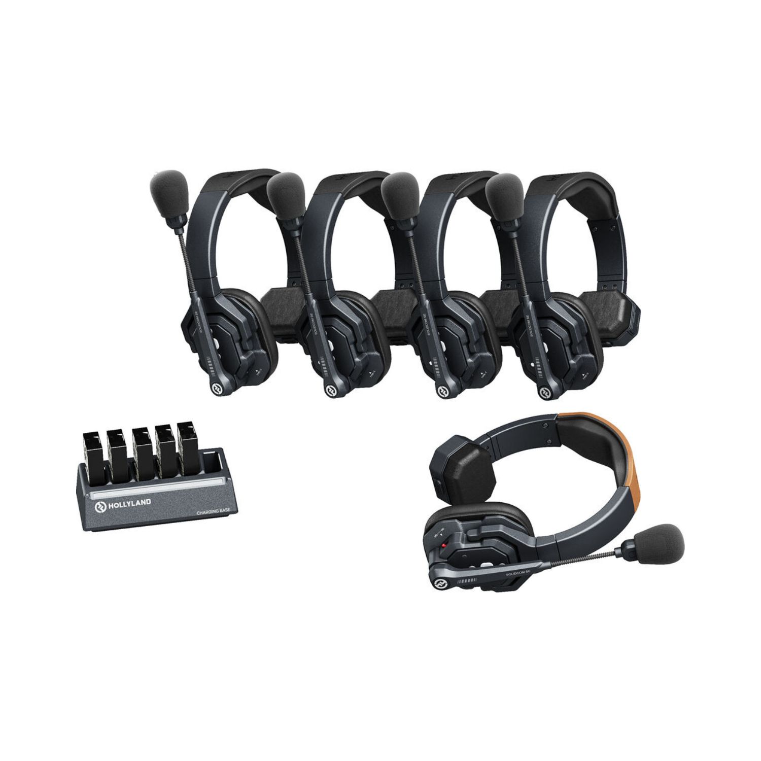 Hollyland Solidcom SE-5S 5-Person Single-Ear Noise-Canceling Headset Intercom System (2.4 GHz) - Online Buy in Mumbai, India