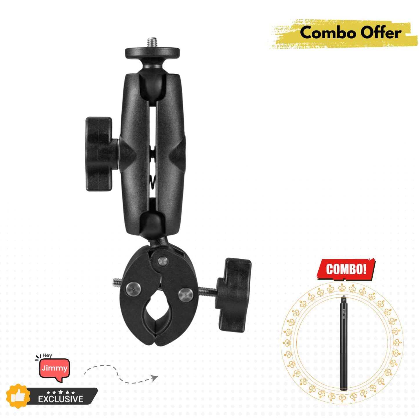 Kandao Motorcycle Mount Bundle with Invisible Selfie Stick