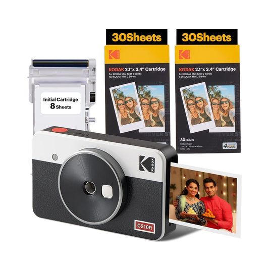 Kodak Mini Shot 2 Retro 2-in-1 Instant Camera and Photo Printer (68 Sheets) (Silver) - Online Buy in Mumbai, India