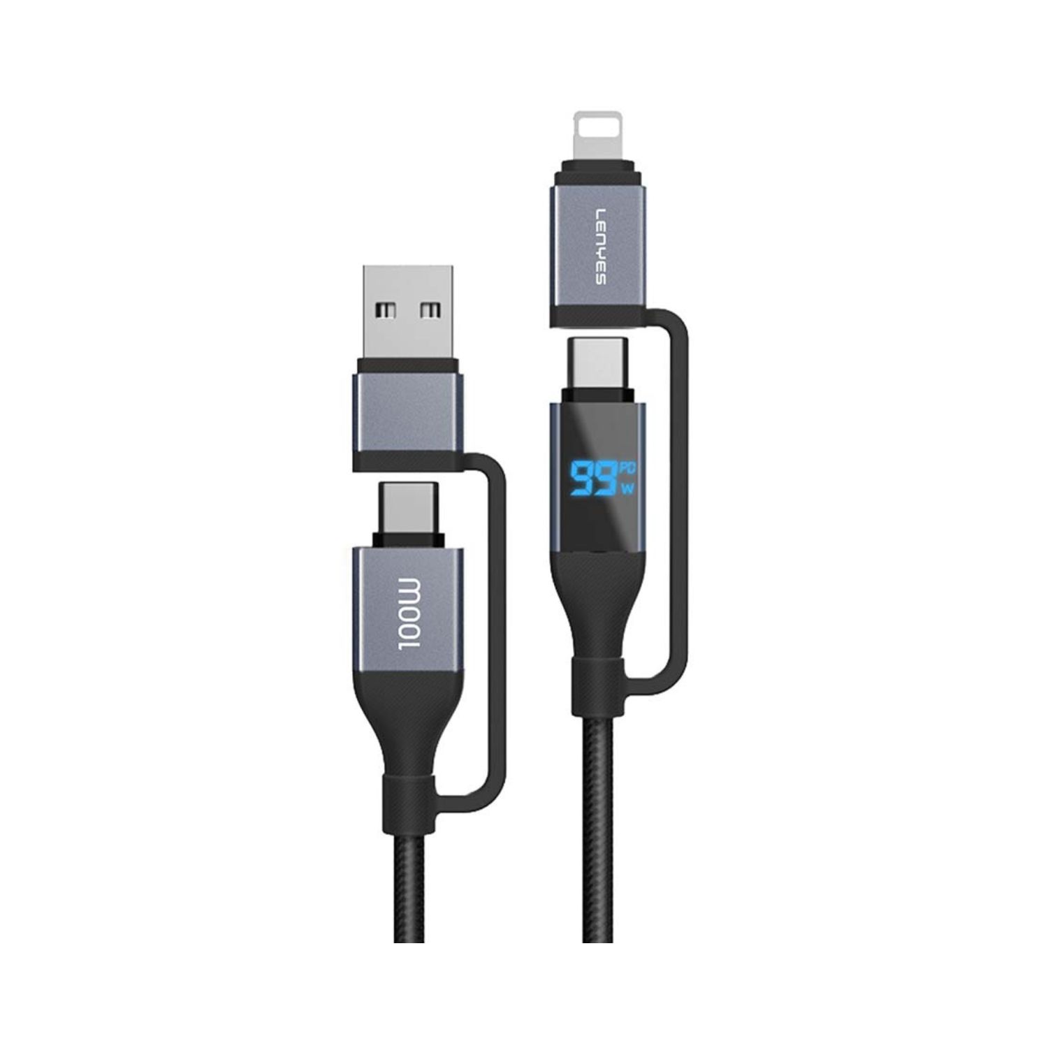 Lenyes-LC542-4-in-1-Data-Cable-with-Digitak-Display-Online-Buy-India - Hey Jimmy