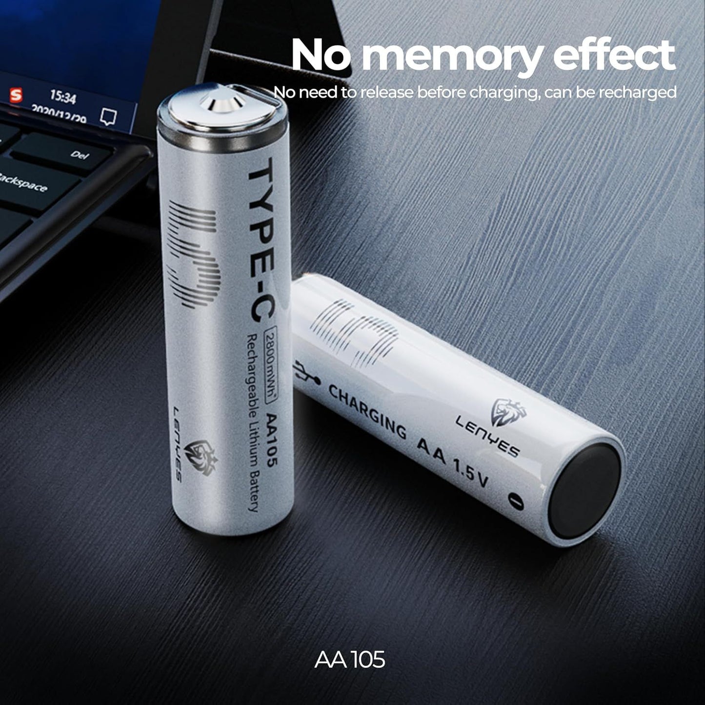 Lenyes AA105 Rechargeable Pencil Cell 1800 mAh Type-C Batteries