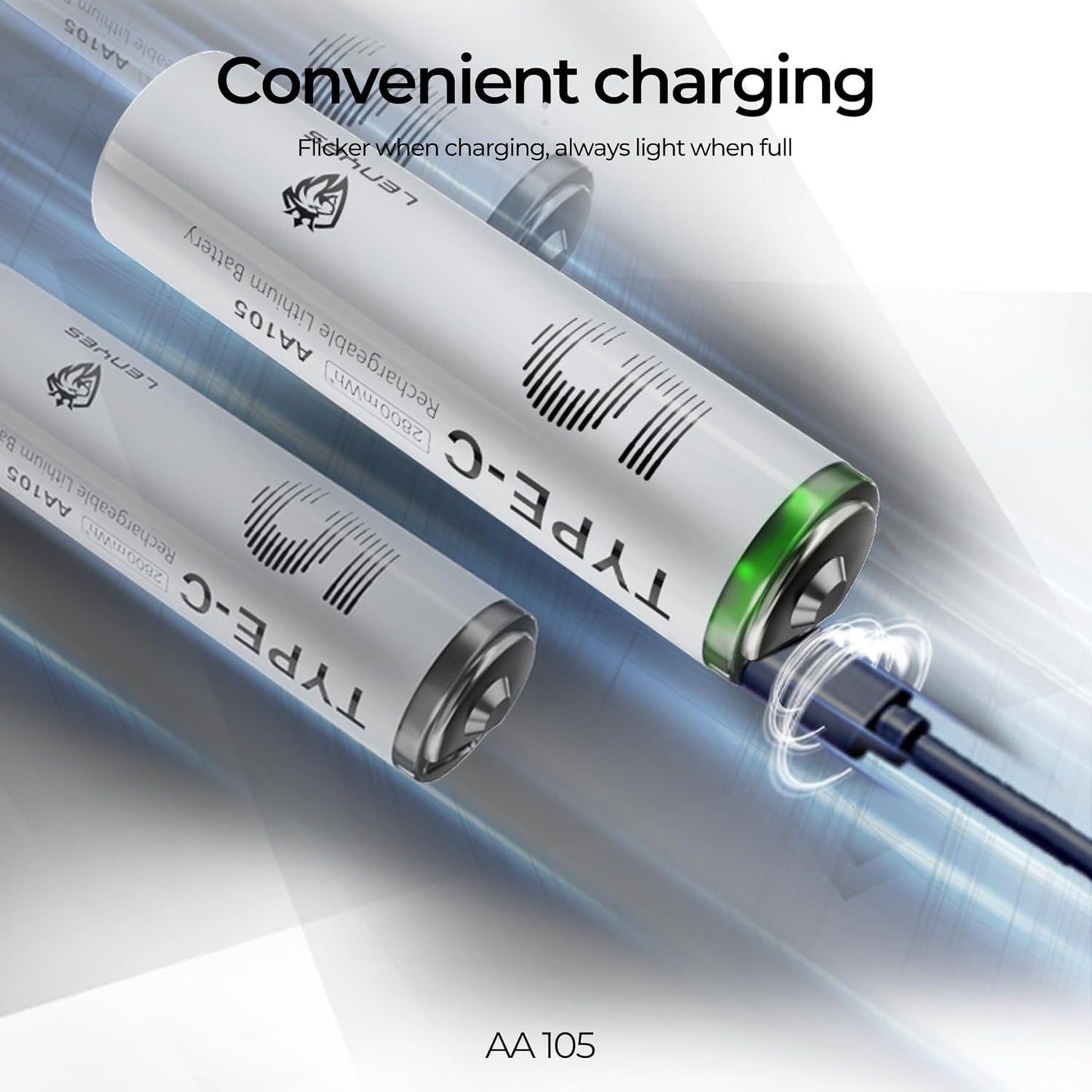 Lenyes AA105 Rechargeable Pencil Cell 1800 mAh Type-C Batteries
