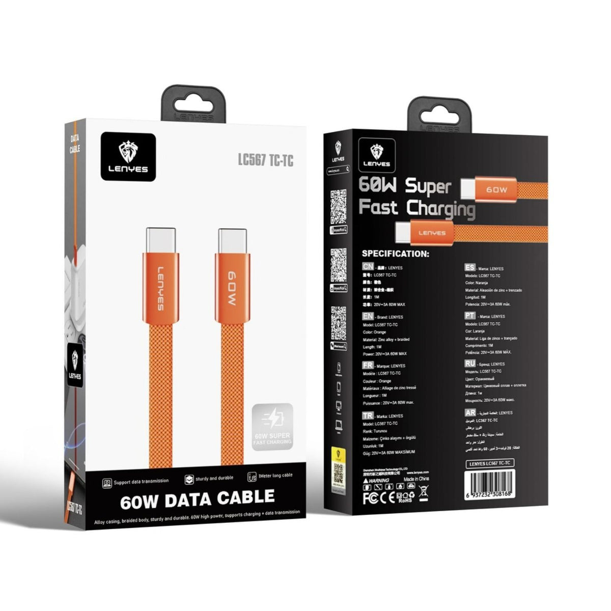 Lenyes LC567 TC-TC 60W Super Fast Charging Cable