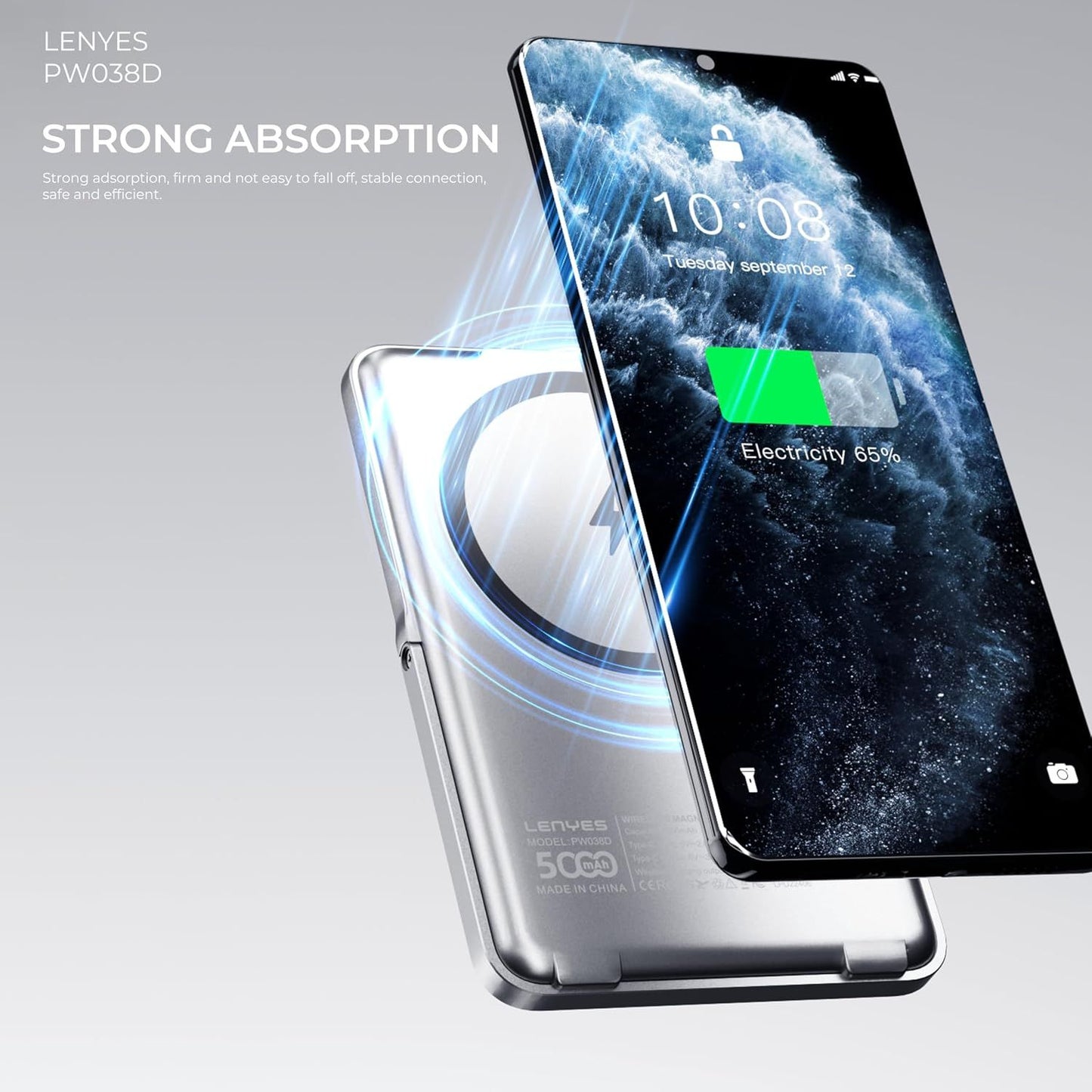Lenyes PW038D Ultra-Slim 5000mAh Mag Power Bank