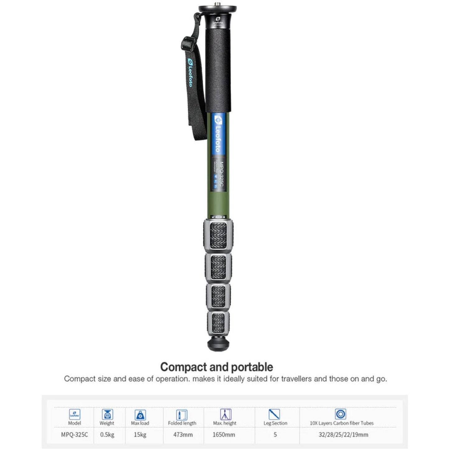 Leofoto-MPQ-325C-Premium-Carbon-Fiber-Monopod-with-Case-Olive-Green-Online-Buy-India_2 - Hey Jimmy