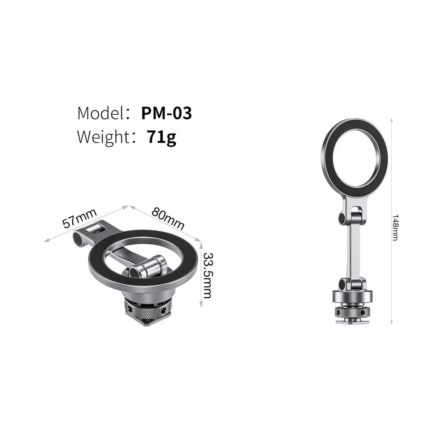 Leofoto-PM-03-Magnetic-Phone-Mount-with-Cold-Shoe-for-Magsafe-Online-Buy-India_2 - Hey Jimmy