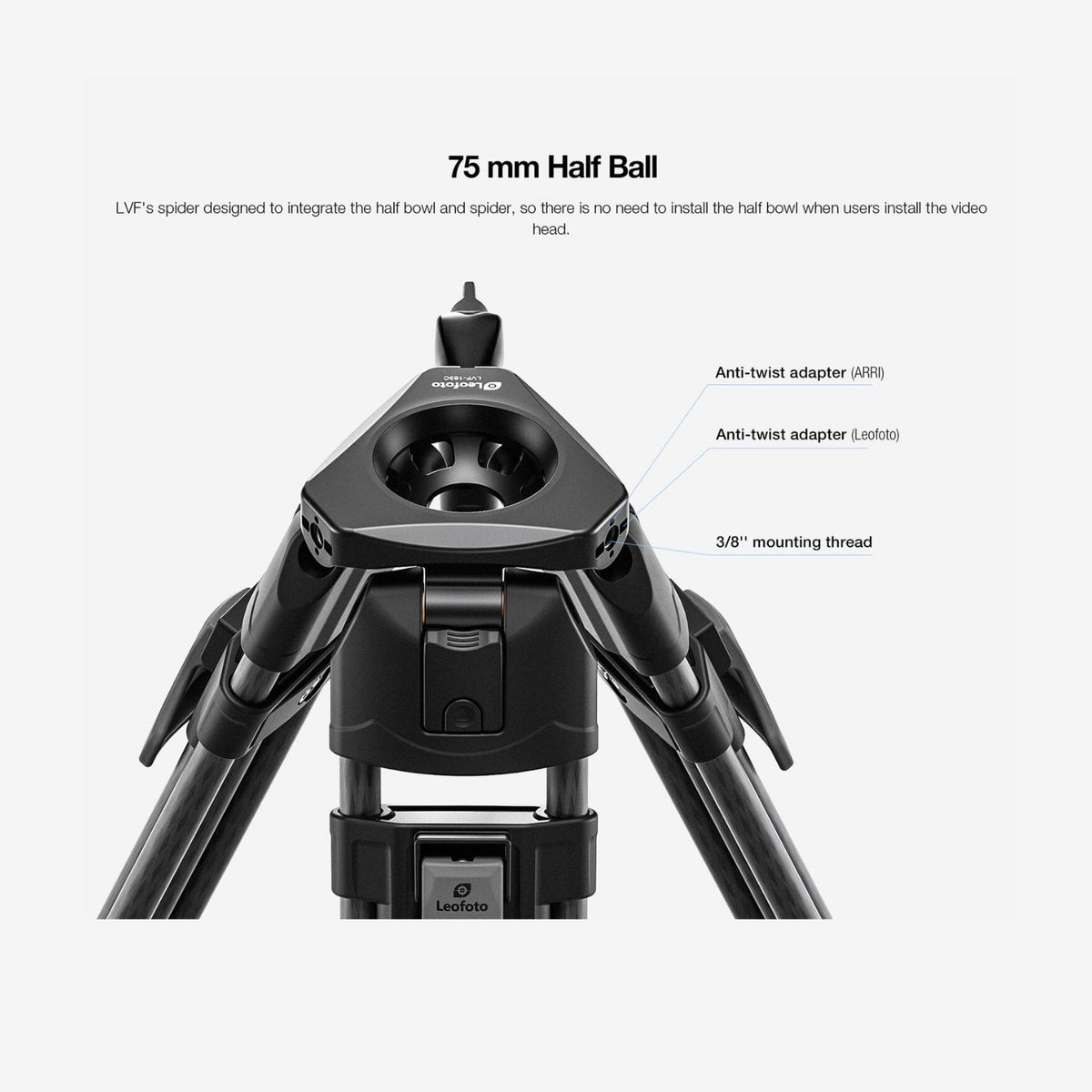 Leofoto LVF-163C+BV-15 Video Tripod and Fluid Head System