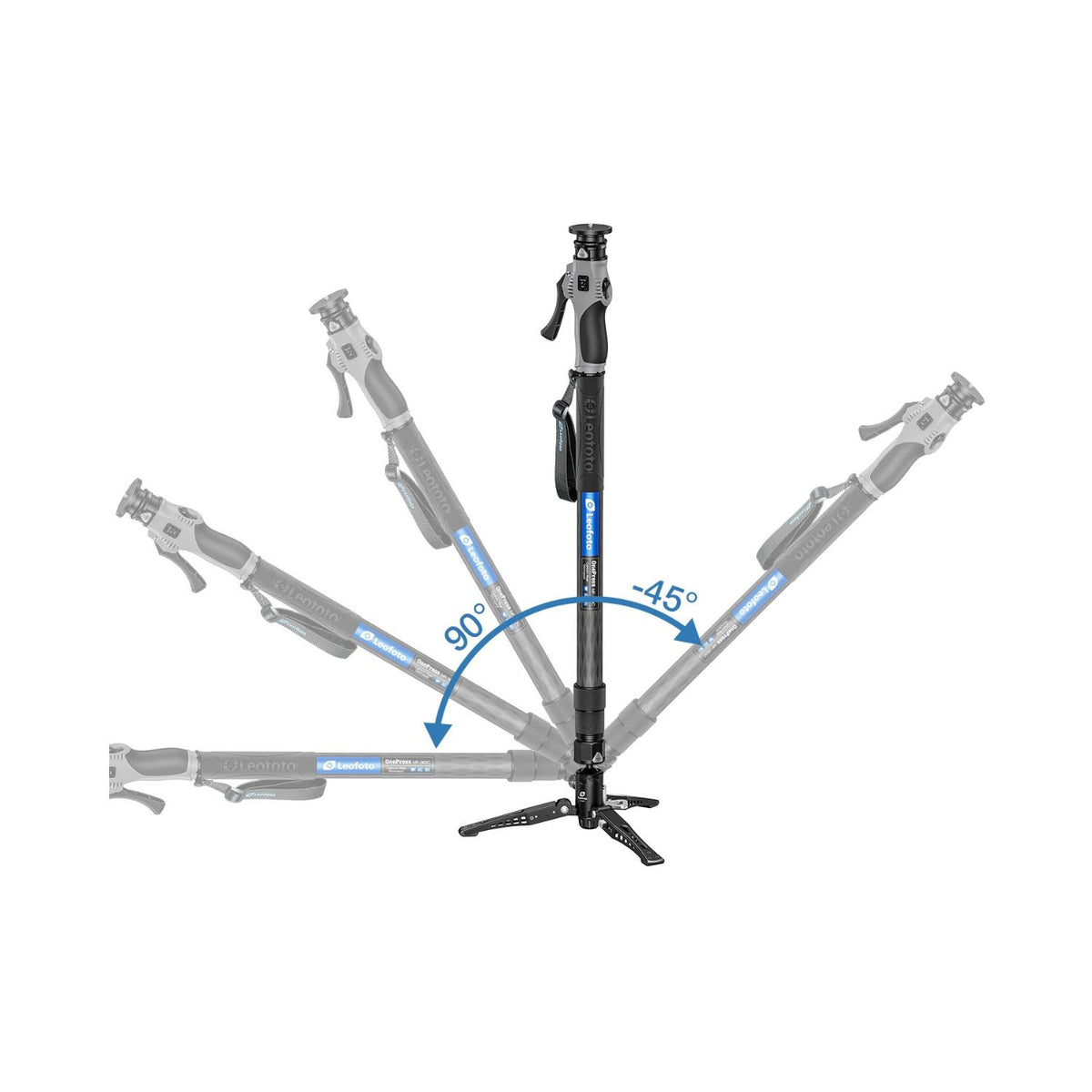 Leofoto OnePress MF-363C Carbon Fibre Monopod with VD-04P Pedal Base Support