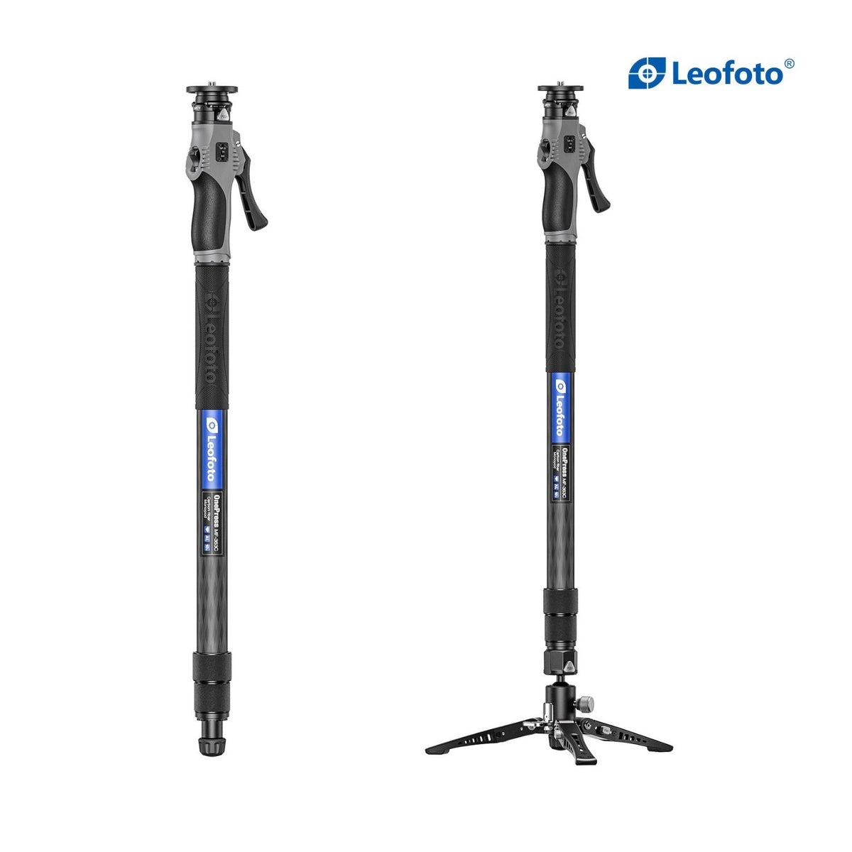 Leofoto OnePress MF-363C Carbon Fibre Monopod with VD-04P Pedal Base Support