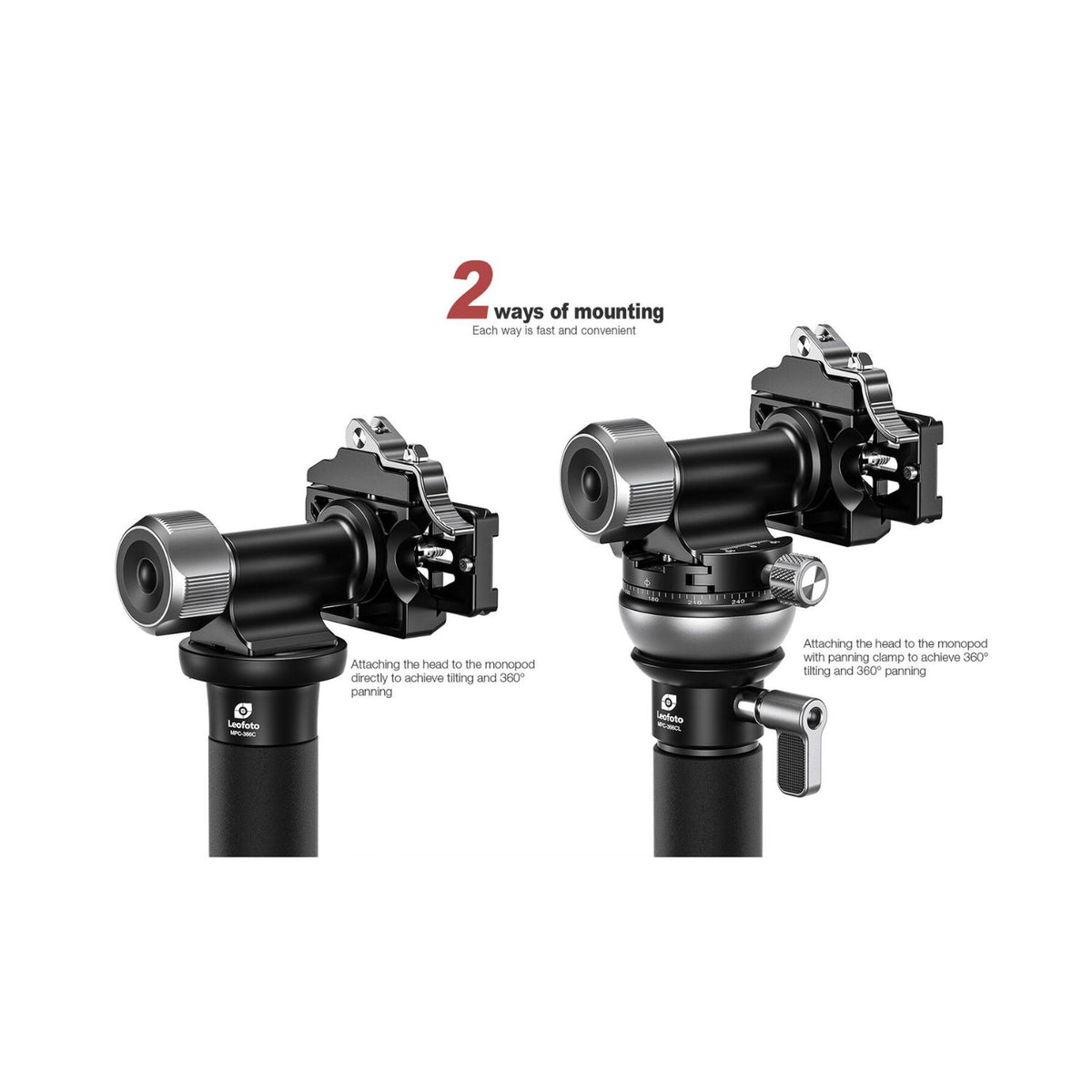 Leofoto MPG-01L Monopod Head Side Mount