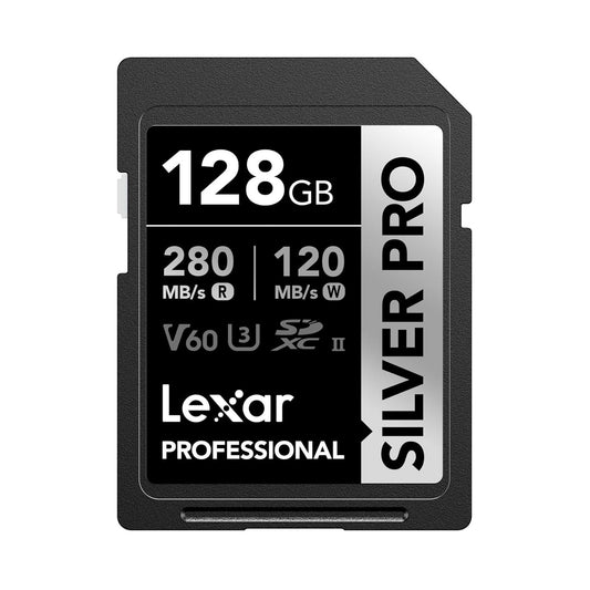 Lexar Professional 128GB Silver PRO SDXC UHS-II V60 Memory Card (120 MB/s) - Online Buy in Mumbai, India
