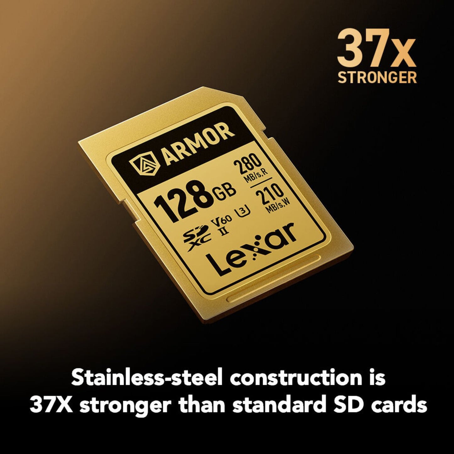 Lexar 128GB ARMOR GOLD UHS-II SDXC Memory Card (280 MB/s)