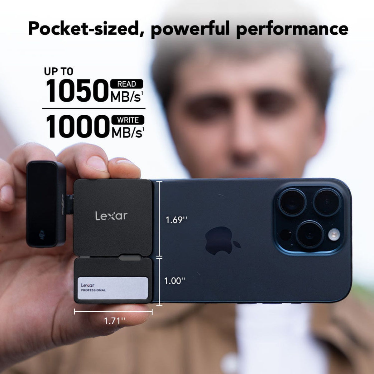 Lexar 2TB Professional Go USB 3.2 Gen 2 Portable SSD with Hub (Black)