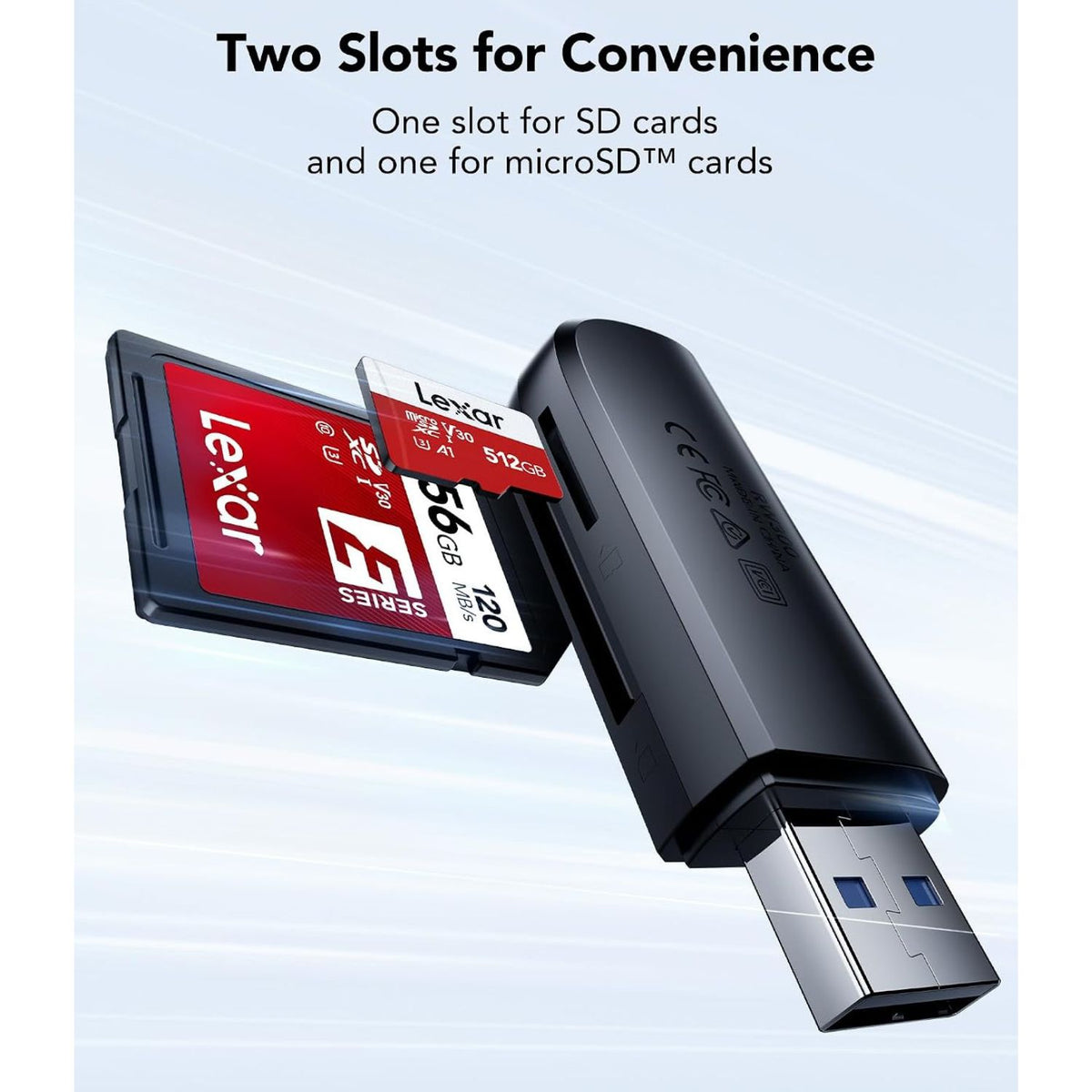 Lexar RW300 Dual-Slot USB-A Card Reader
