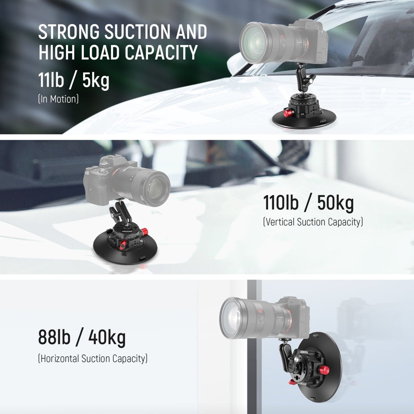 Neewer CA013 6" Camera Suction Mount with Ball Head Magic Arm - Online Buy in Mumbai, India