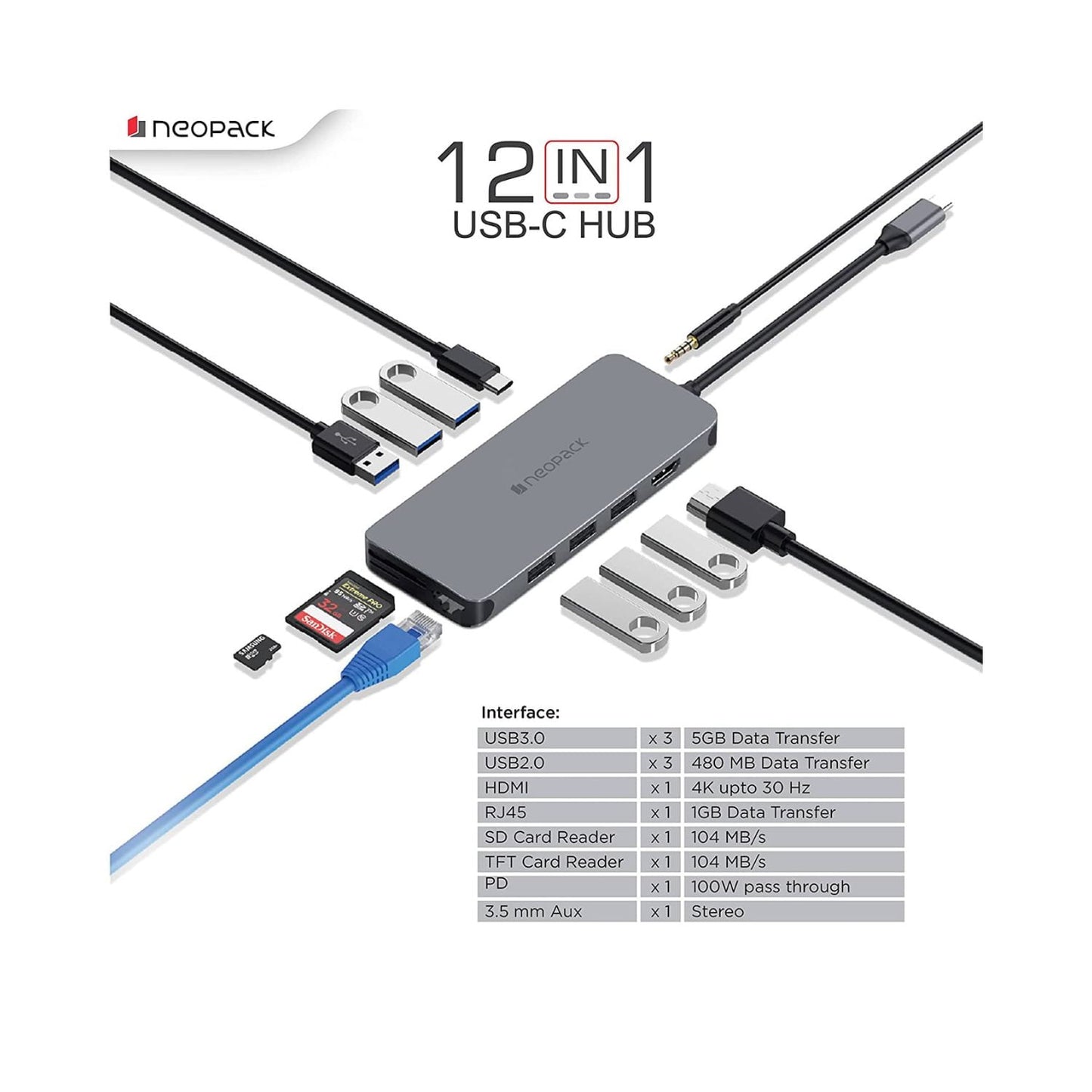 Neopack-12-In-1-USB-C-Multiport-Travel-Hub-Space-Grey-Online-Buy-Mumbai-India_1 - Hey Jimmy