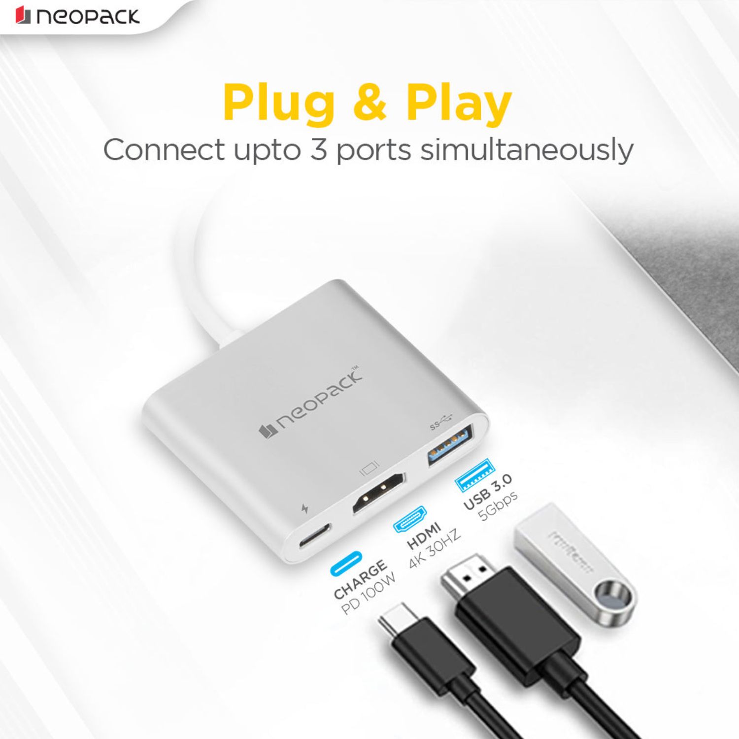 Neopack-3-IN-1-Multiport-USB-C-Hub-Silver-Online-Buy-India_1 - Hey Jimmy