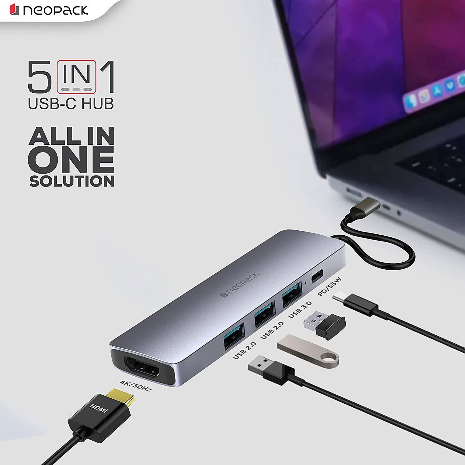 Neopack-5-in-1-USB-C-Hub-Multiport-Adapter-Online-Buy-Mumbai-India_1 - Hey Jimmy