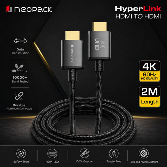 Neopack 2M Hyperlink 4K HDMI to HDMI High-Speed Cable