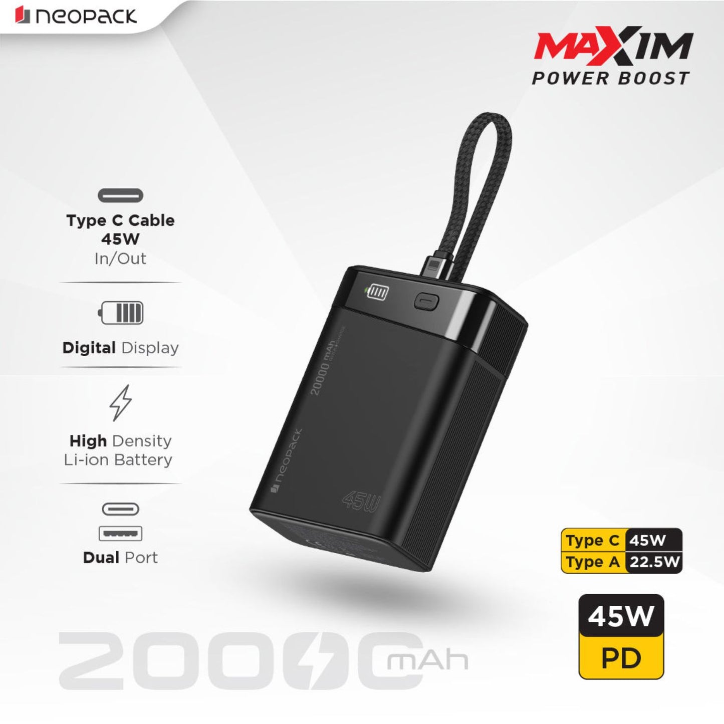 NeopackMaxim20000mAh45WPDPowerBankFastChargerOnlineBuyIndia - Hey Jimmy