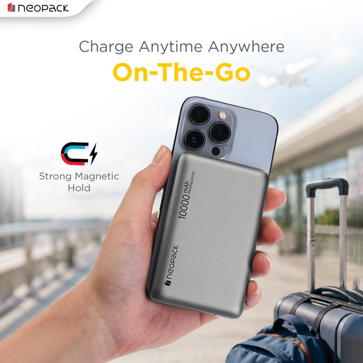 Neopack Rapid Pro Magsafe Power Bank 10000 mAH, 25W Fast Wireless Charging with Qi2 Technology