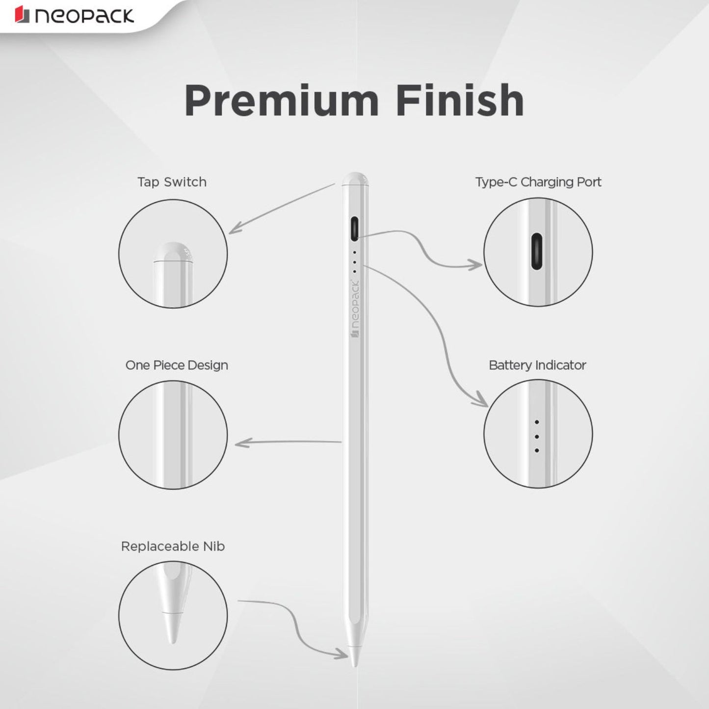 Neopack Universal Sketch Pencil with Magnetic Attached and Long Battery Life