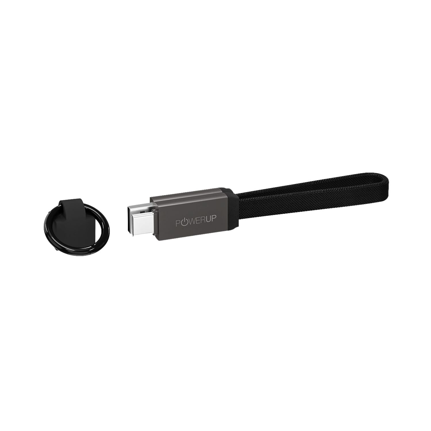 POWERUPKeyring2IN1ZincAlloyMagnetic22cmCable-BlackOnlineBuyIndia-2 - Hey Jimmy