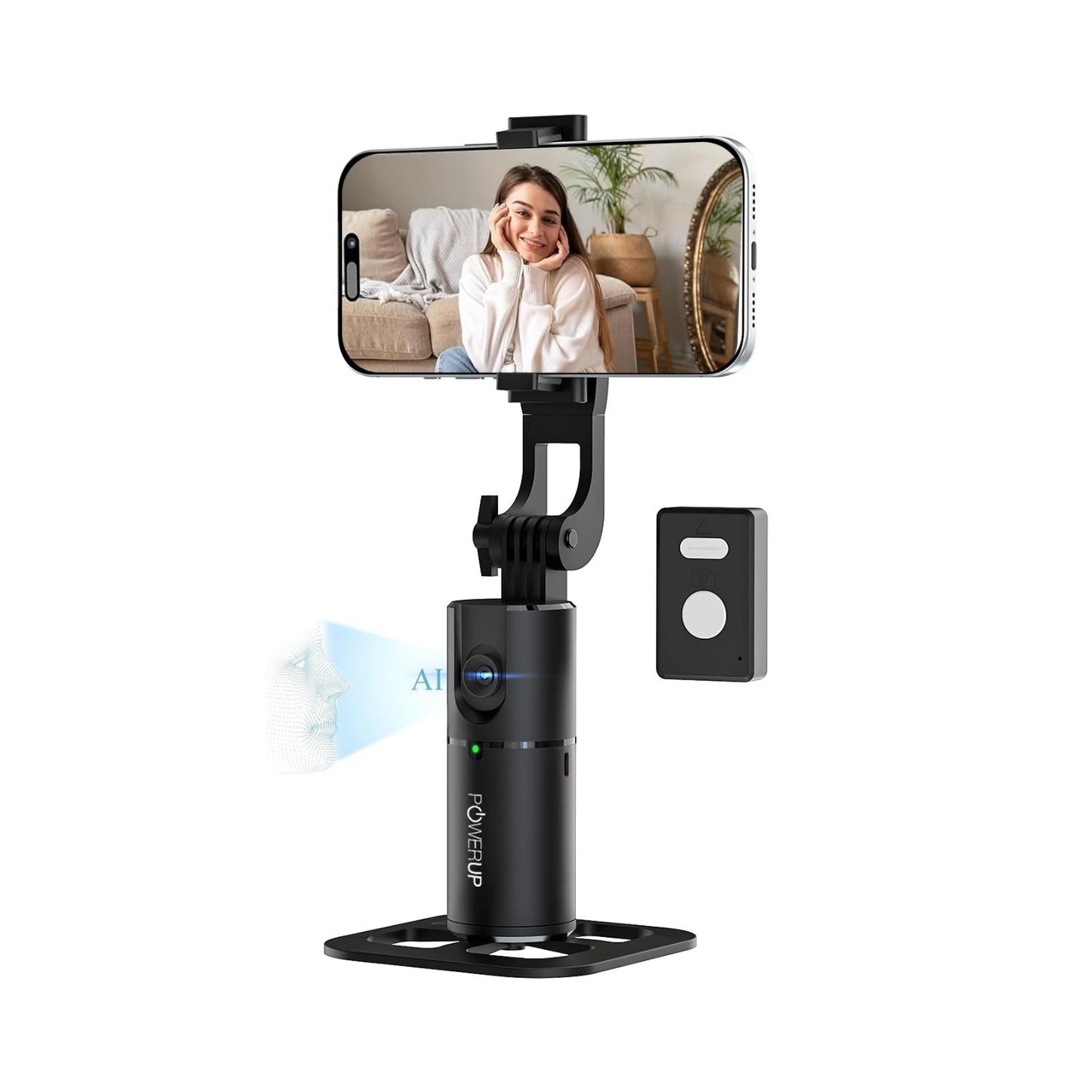 POWERUP by GRIPP 360° AI Face Tracking Gimbal Selfie Stick