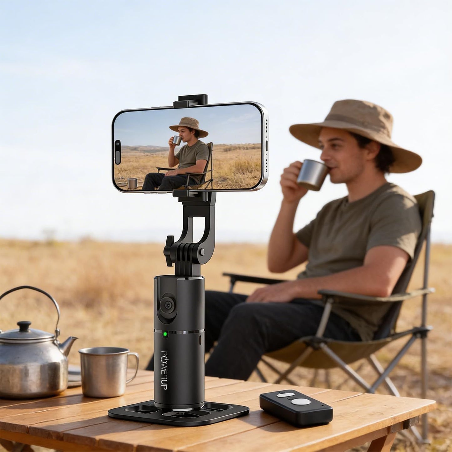 POWERUP by GRIPP 360° AI Face Tracking Gimbal Selfie Stick