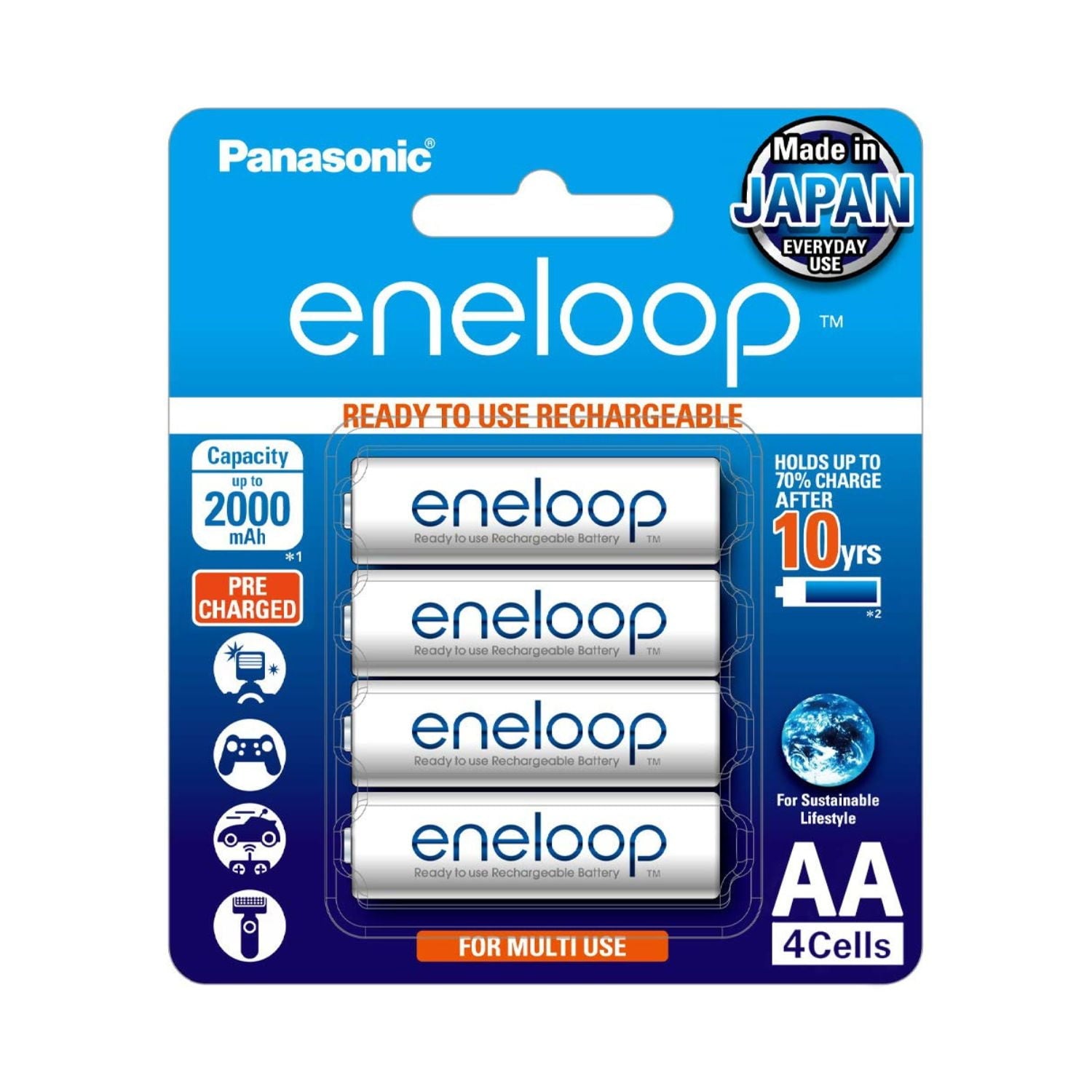 Panasonic Eneloop AA Rechargeable Battery (Pack of 4) - Online Buy in Mumbai, India