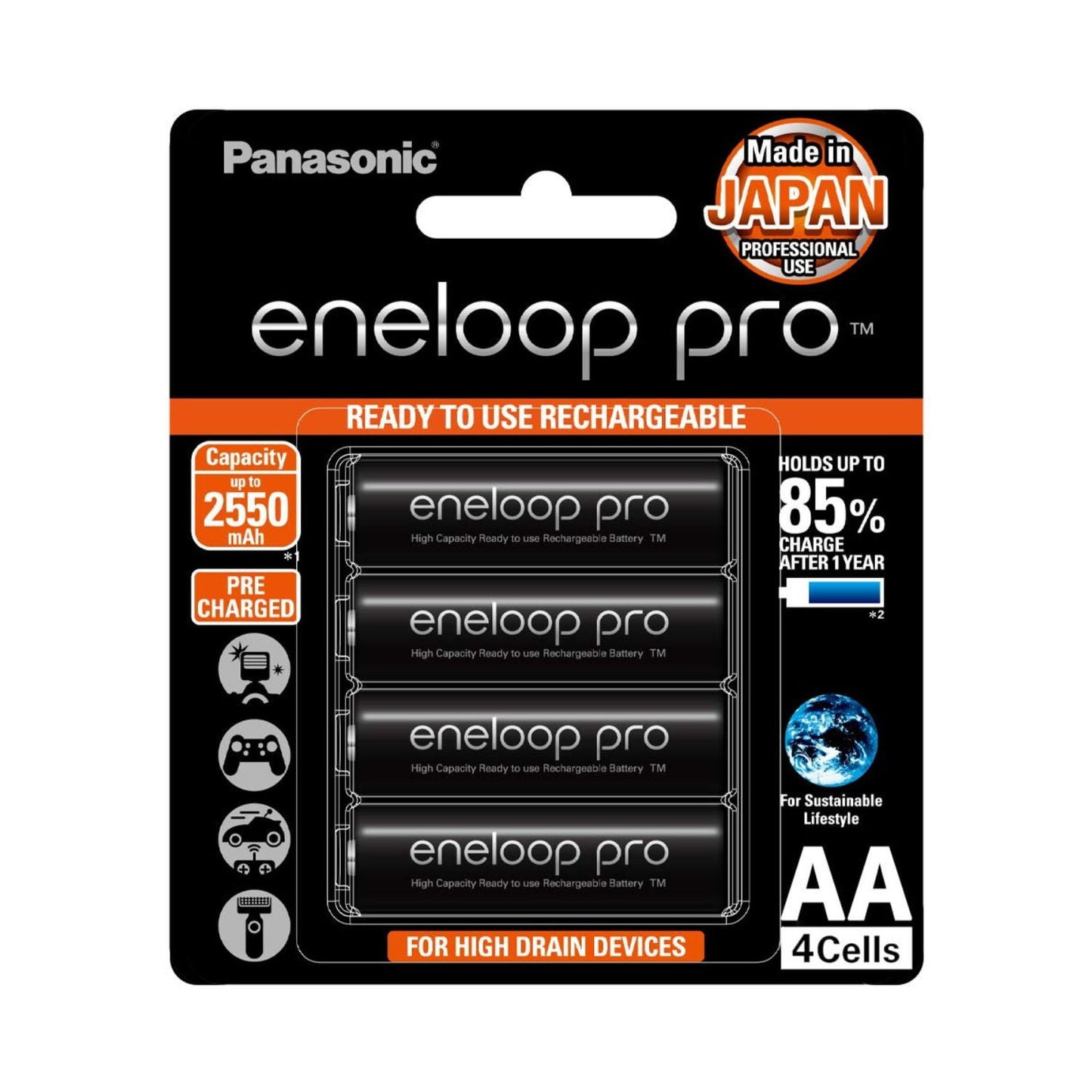Panasonic-Eneloop-Pro-AA-Rechargeable-Battery-Pack-of-4-Online-Buy-Mumbai-India - Hey Jimmy